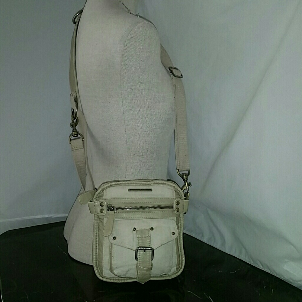 Roxy Jute Beige Tan Long Strap Purse Tote bag